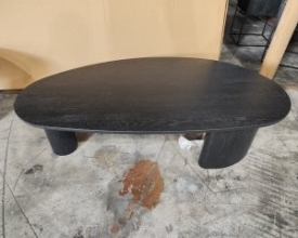 Black oval dining table