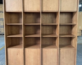BROWN 4-SECTION DISPLAY CABINET
