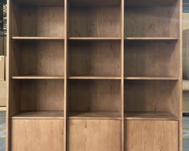 BROWN 3-SECTION DISPLAY CABINET