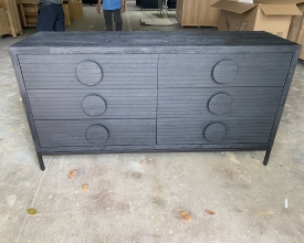 BLACK 6-DRAWER SIDEBOARD