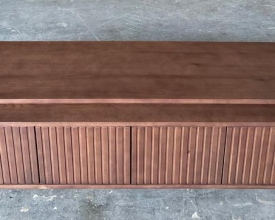 BROWN FLUTED TV CONSOLE