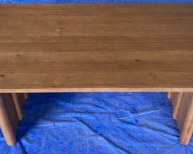 BROWN FLUTED LEG DINING TABLE