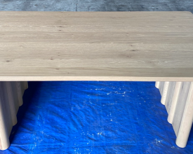 NATURAL FLUTED LEG DINING TABLE