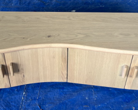 NATURAL CURVED SIDEBOARD CABINET W 4 DOORS