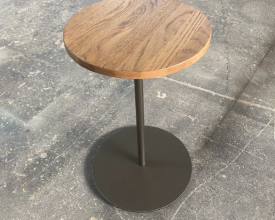 ROUND END TABLE - BROWN & NATURAL COLOR