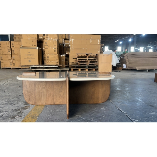 SQUARE CERAMIC-TOP COFFEE TABLE W SHORT LEGS
