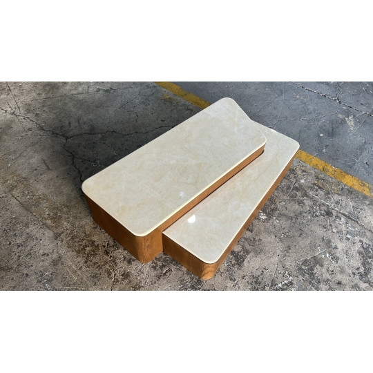 DOUBLE CERAMIC-TOP COFFEE TABLE