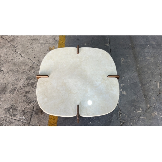 SQUARE CERAMIC-TOP COFFEE TABLE W SHORT LEGS