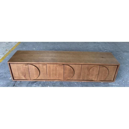 BROWN CIRCLE PATTERN TV STAND