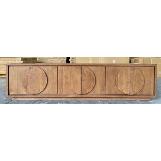 BROWN CIRCLE PATTERN TV STAND