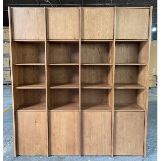 BROWN 4-SECTION DISPLAY CABINET