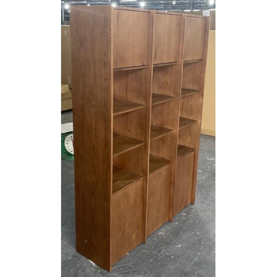 BROWN 3-SECTION DISPLAY CABINET