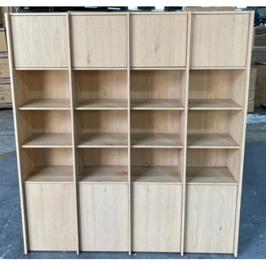 NATURAL 4-SECTION DISPLAY CABINET