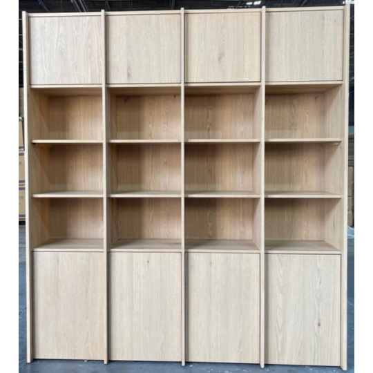 NATURAL 4-SECTION DISPLAY CABINET