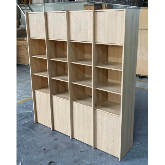 NATURAL 4-SECTION DISPLAY CABINET