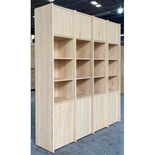 NATURAL 4-SECTION DISPLAY CABINET