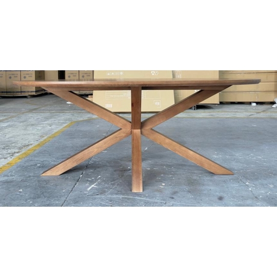 BROWN OVAL DINING TABLE