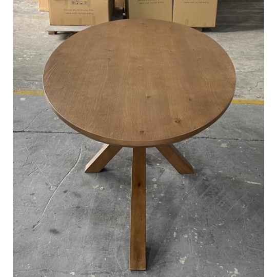 BROWN OVAL DINING TABLE