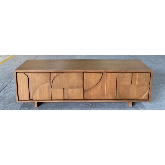 BROWN GEOMETRIC TV STAND