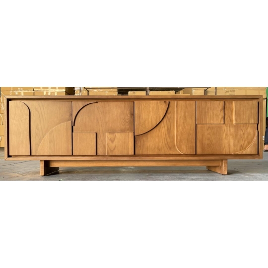 BROWN GEOMETRIC TV STAND