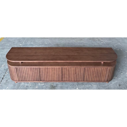 BROWN FLUTED TV CONSOLE