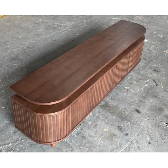BROWN FLUTED TV CONSOLE