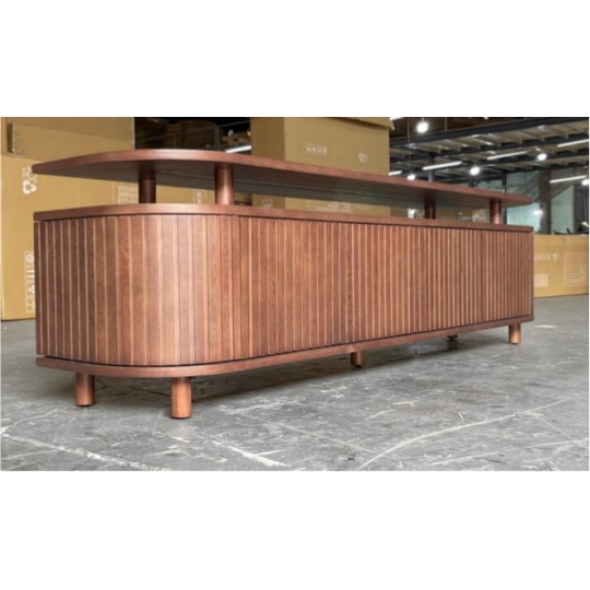 BROWN FLUTED TV CONSOLE