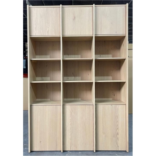 NATURAL 3-SECTION DISPLAY CABINET