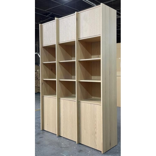 NATURAL 3-SECTION DISPLAY CABINET