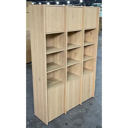 NATURAL 3-SECTION DISPLAY CABINET