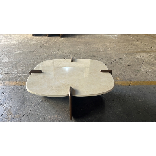SQUARE CERAMIC-TOP COFFEE TABLE W SHORT LEGS