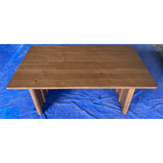 BROWN FLUTED LEG DINING TABLE