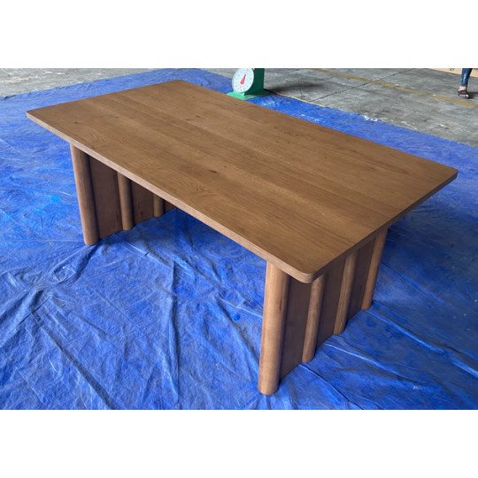 BROWN FLUTED LEG DINING TABLE