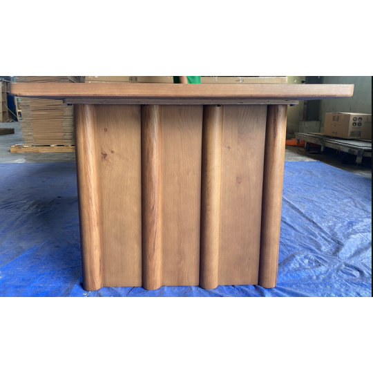 BROWN FLUTED LEG DINING TABLE