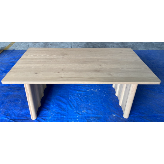 NATURAL FLUTED LEG DINING TABLE