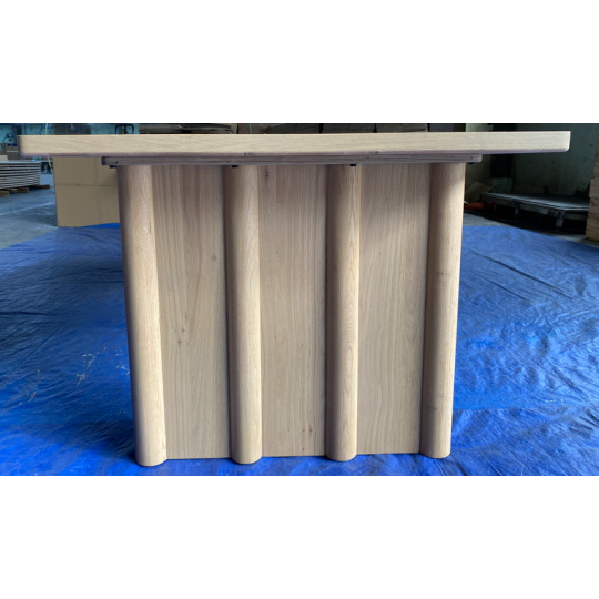 NATURAL FLUTED LEG DINING TABLE