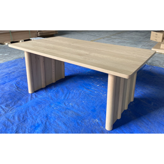 NATURAL FLUTED LEG DINING TABLE
