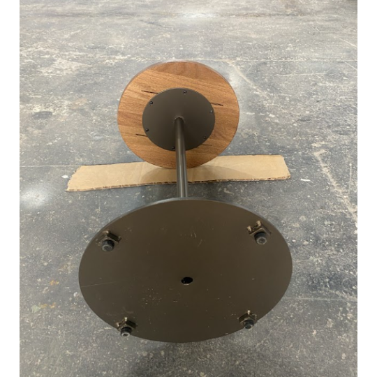 ROUND END TABLE - BROWN & NATURAL COLOR