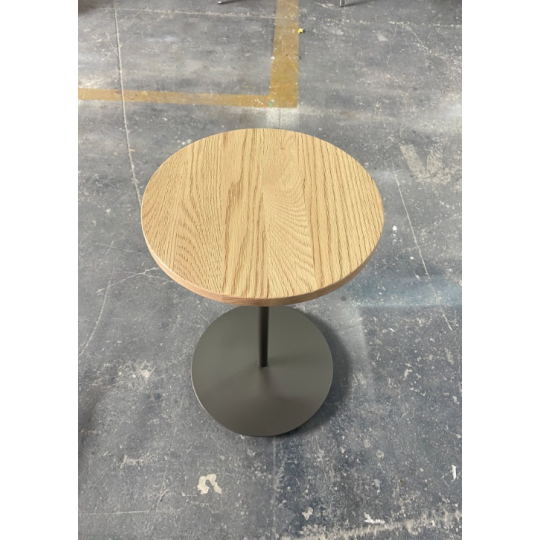 ROUND END TABLE - BROWN & NATURAL COLOR