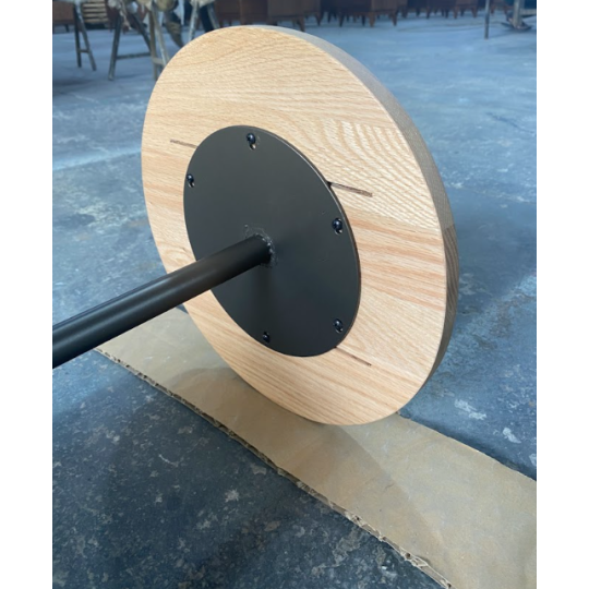 ROUND END TABLE - BROWN & NATURAL COLOR