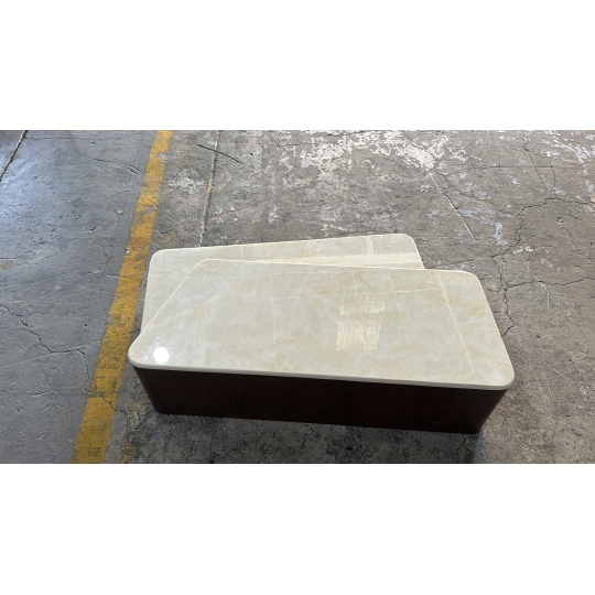 DOUBLE CERAMIC-TOP COFFEE TABLE
