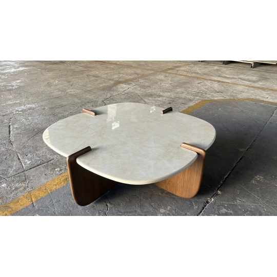 SQUARE CERAMIC-TOP COFFEE TABLE W SHORT LEGS